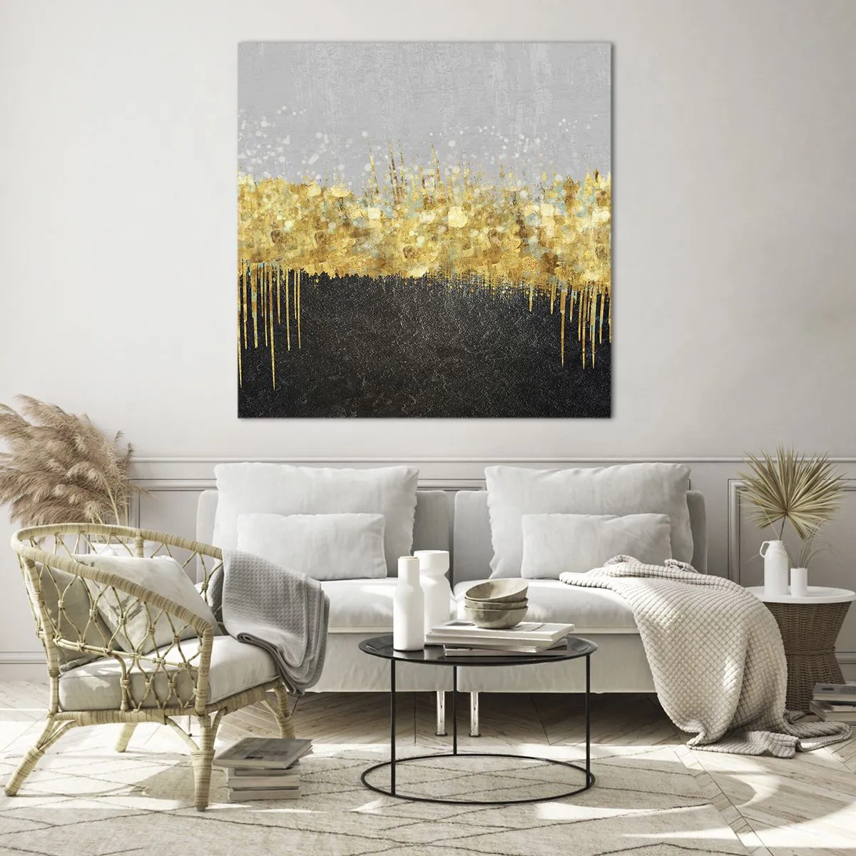 Billede på glas - Indad og opad - 50x50 cm