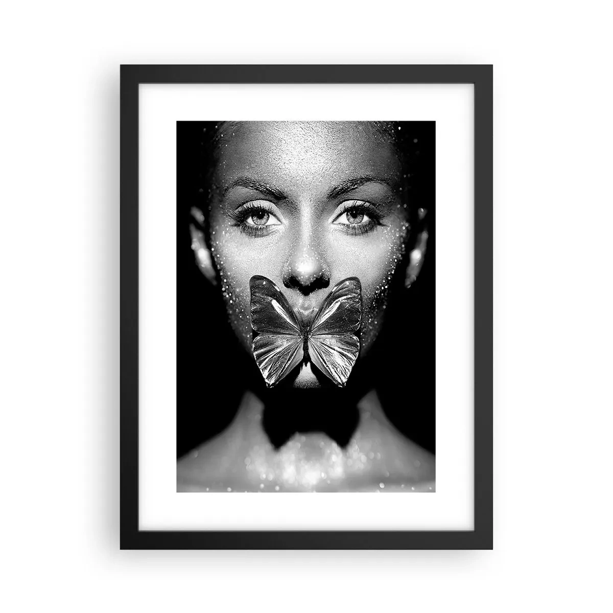 Plakat i sort ramme - Sommerfuglekys - 30x40 cm