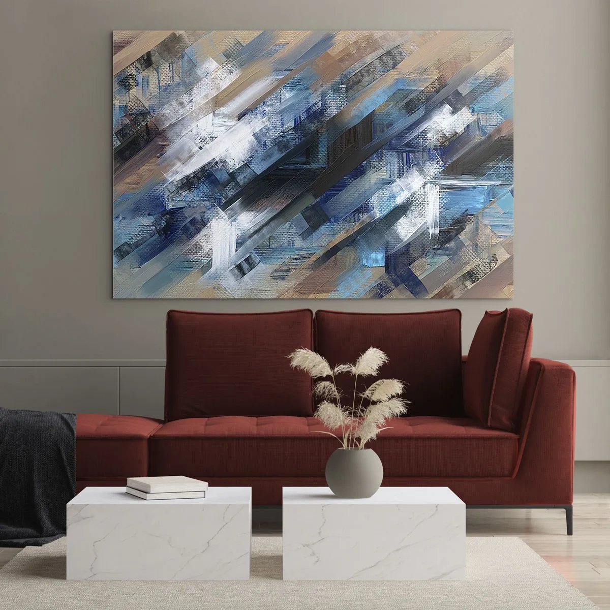 Billede på glas - På en blå skråning - 120x80 cm