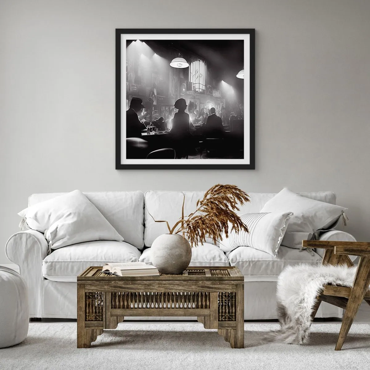Plakat i sort ramme - I en jazzet stemning - 40x40 cm