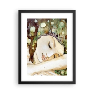 Plakat i sort ramme - Smaragd-violet drøm - 30x40 cm