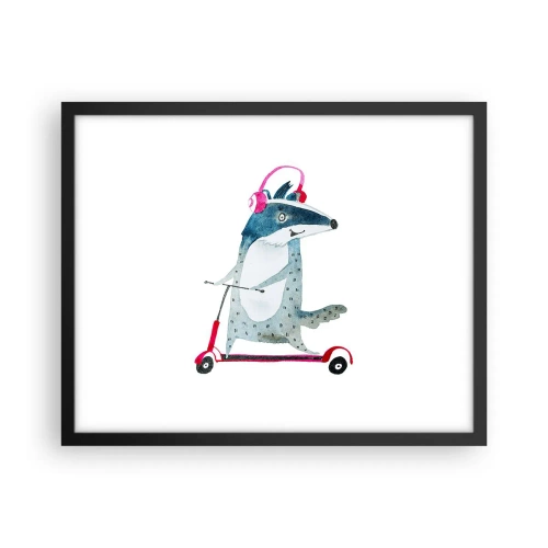 Plakat i sort ramme - Grævlingens glæder - 50x40 cm