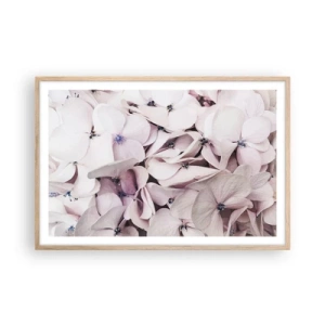 Plakat i ramme af lyst egetræ - I en flod af blomster - 91x61 cm