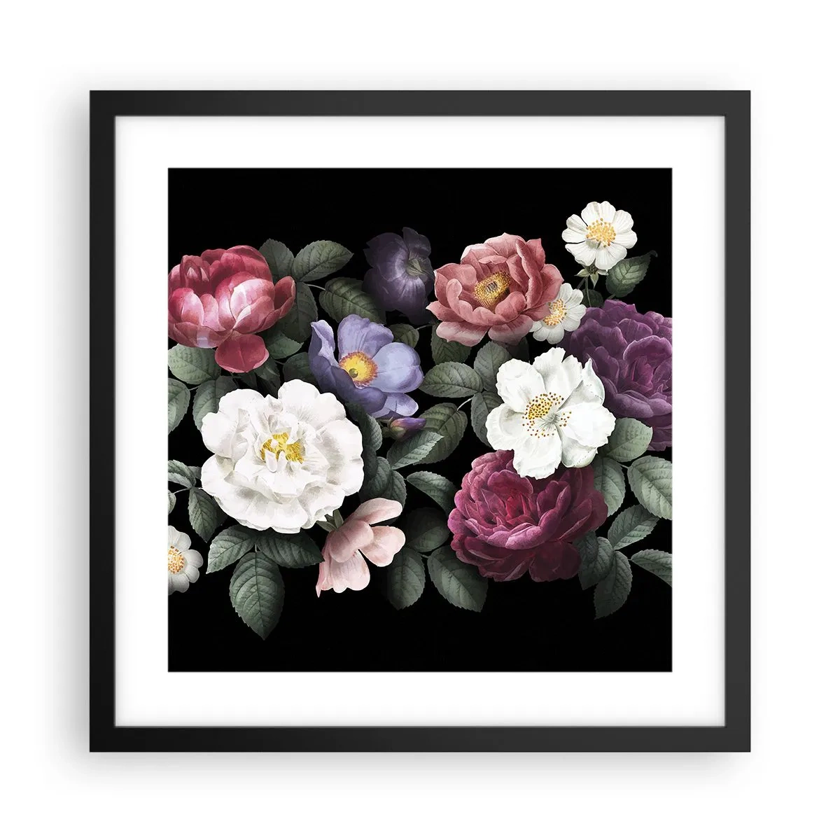 Plakat i sort ramme - Fra en engelsk have - 40x40 cm