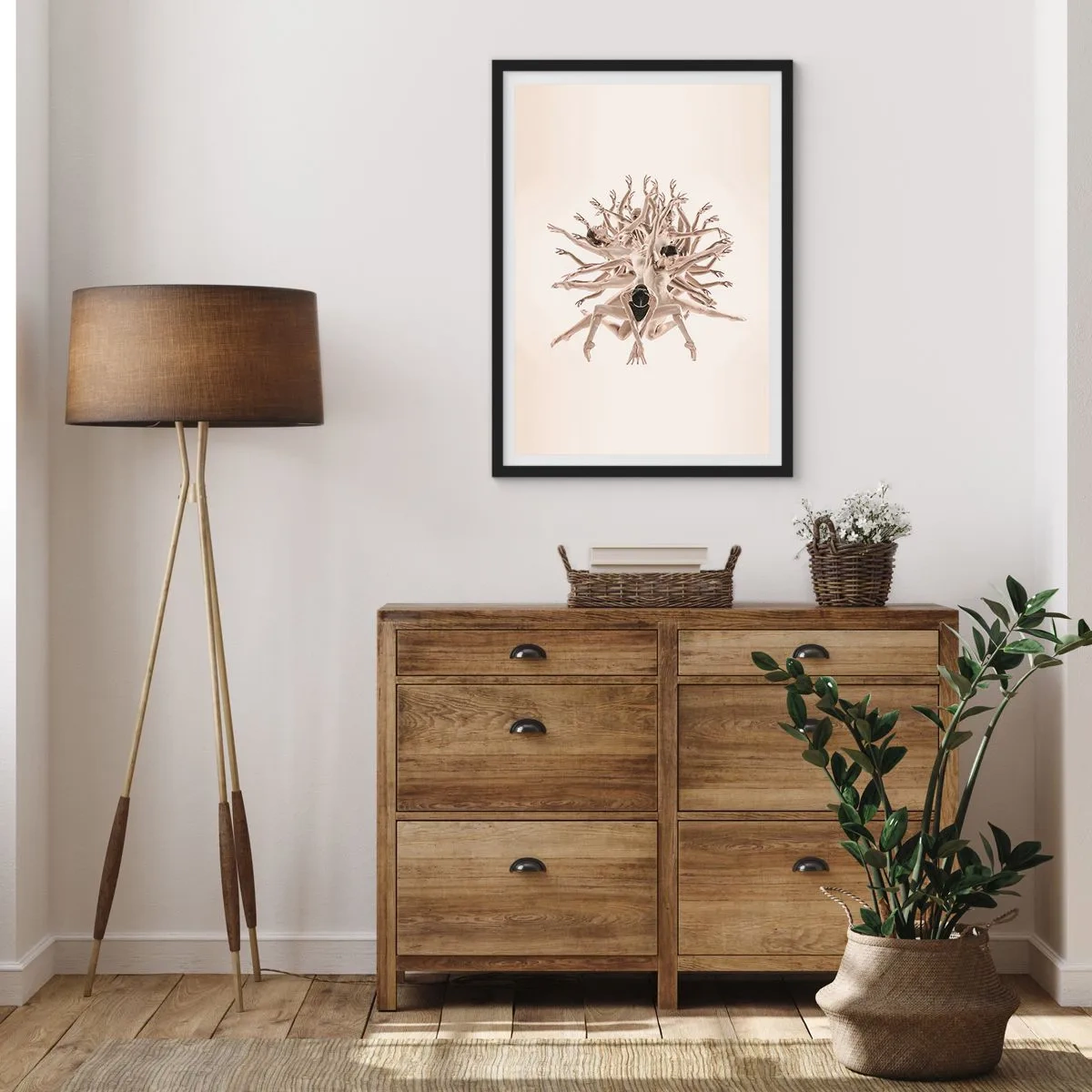 Plakat i sort ramme - Blomstrende i dans - 70x100 cm