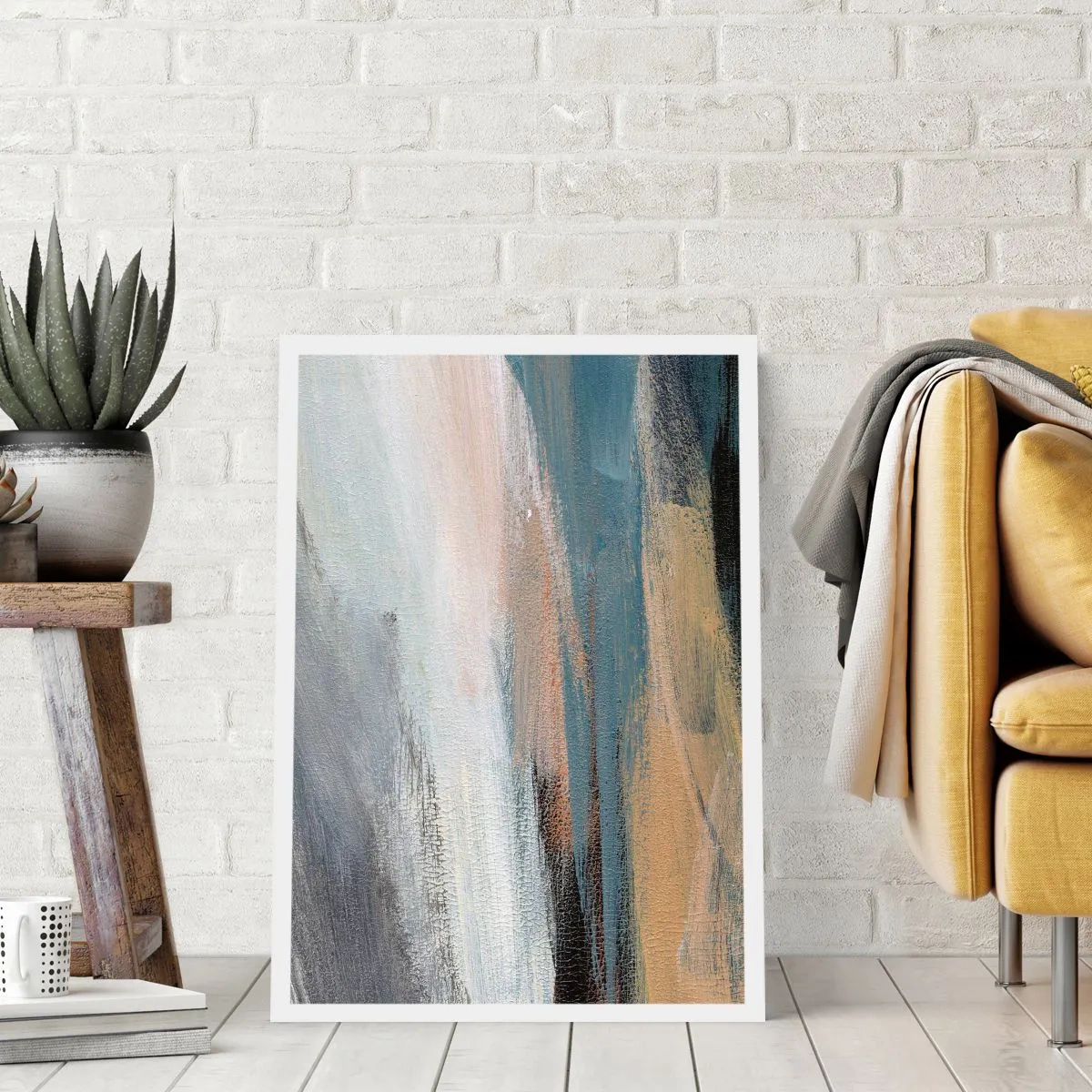 Plakat - Abstraktion: nordligt landskab - 40x50 cm