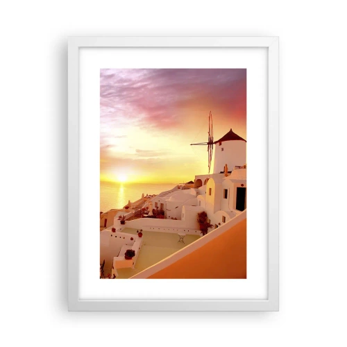 Plakat i hvid ramme - Opløses i hvidt og guld - 30x40 cm