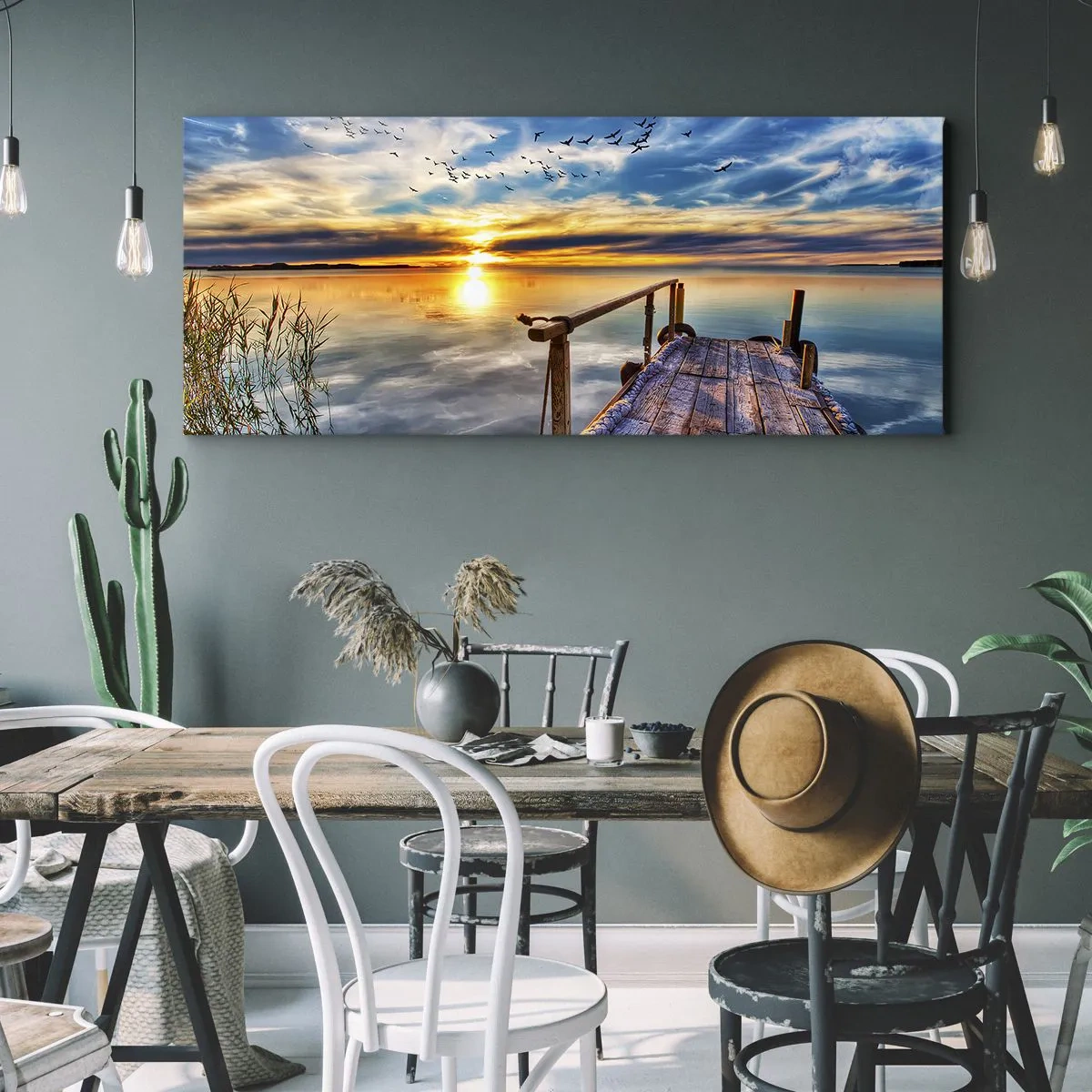Lærredstryk - Billede på lærred - Vinden går til ro - 100x40 cm