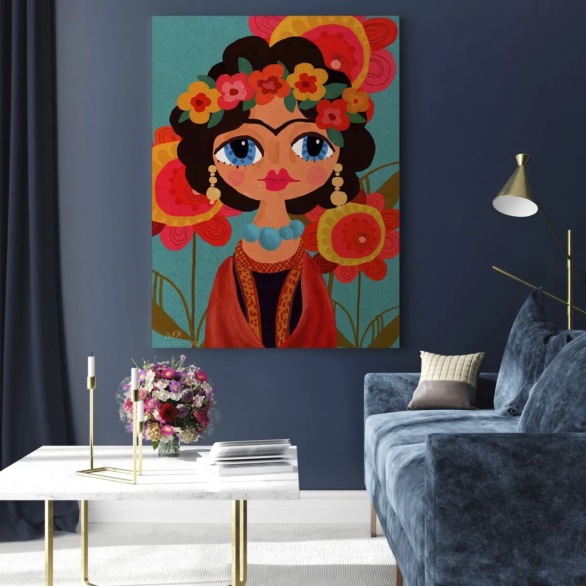 Billede på glas - Valmuens jomfru - 80x120 cm