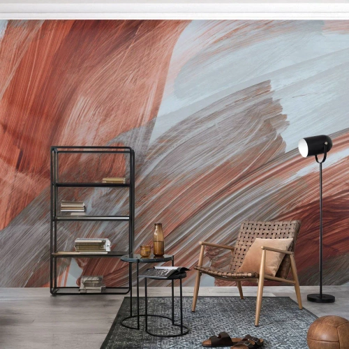 Fototapet Premium Sand - Efterårsagtig og blæsende abstraktion - Stykke, Kaos, Minimalisme - 100x70 cm