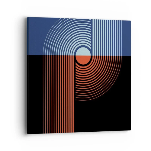 Lærredstryk - Billede på lærred - I en geometrisk omfavnelse - 40x40 cm