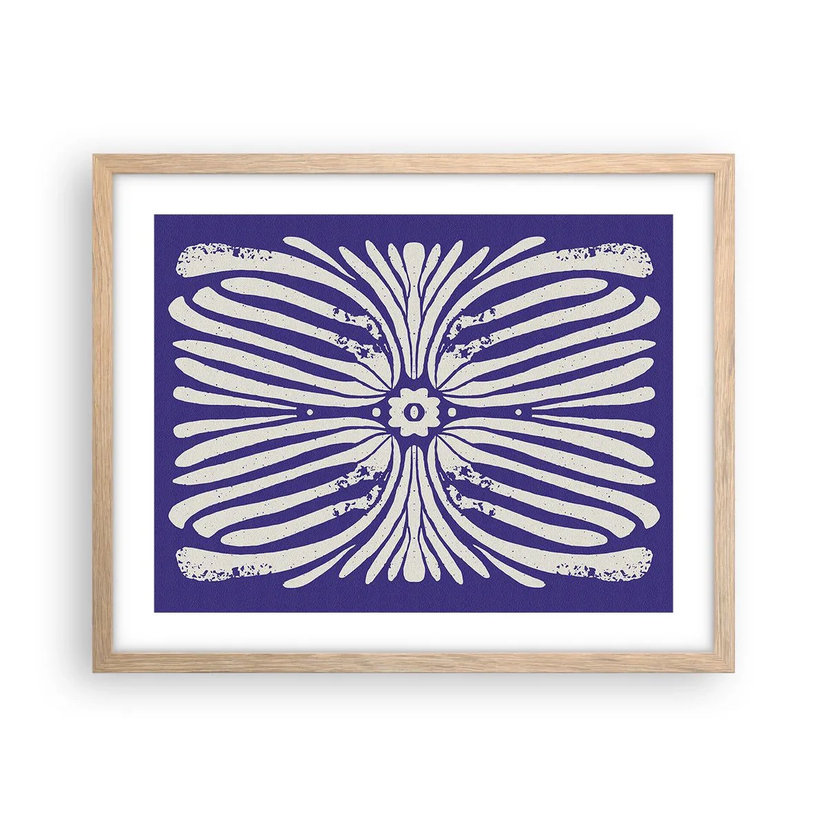 Plakat i ramme af lyst egetræ - Etniske inspirationer - 50x40 cm