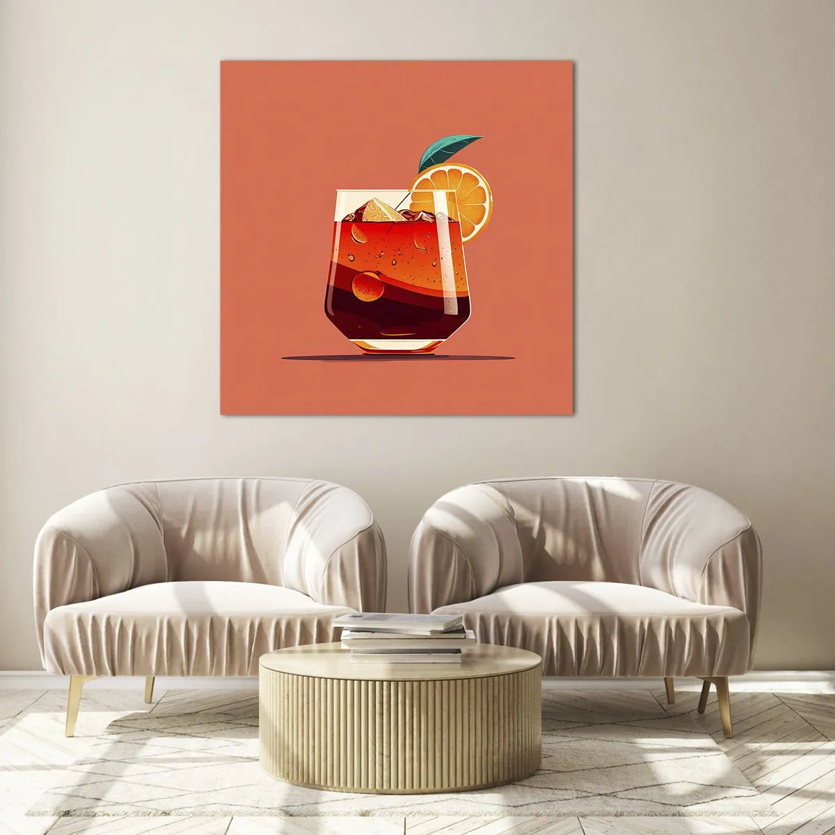 Billede på glas - Sommerens forfriskning - 60x60 cm