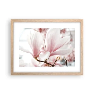 Plakat i ramme af lyst egetræ - Ømhedens umådelighed - 40x30 cm