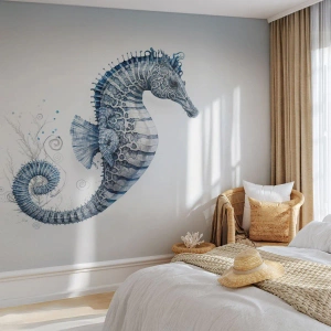 Fototapet Selvklæbende Deluxe Sticker - En subtil vittighed fra naturen - Søhest, Ved havet, koralrev - 100x70 cm