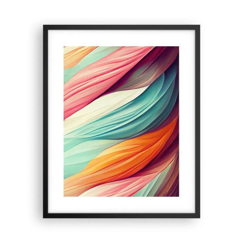 Plakat i sort ramme - Regnbuevævning - 40x50 cm