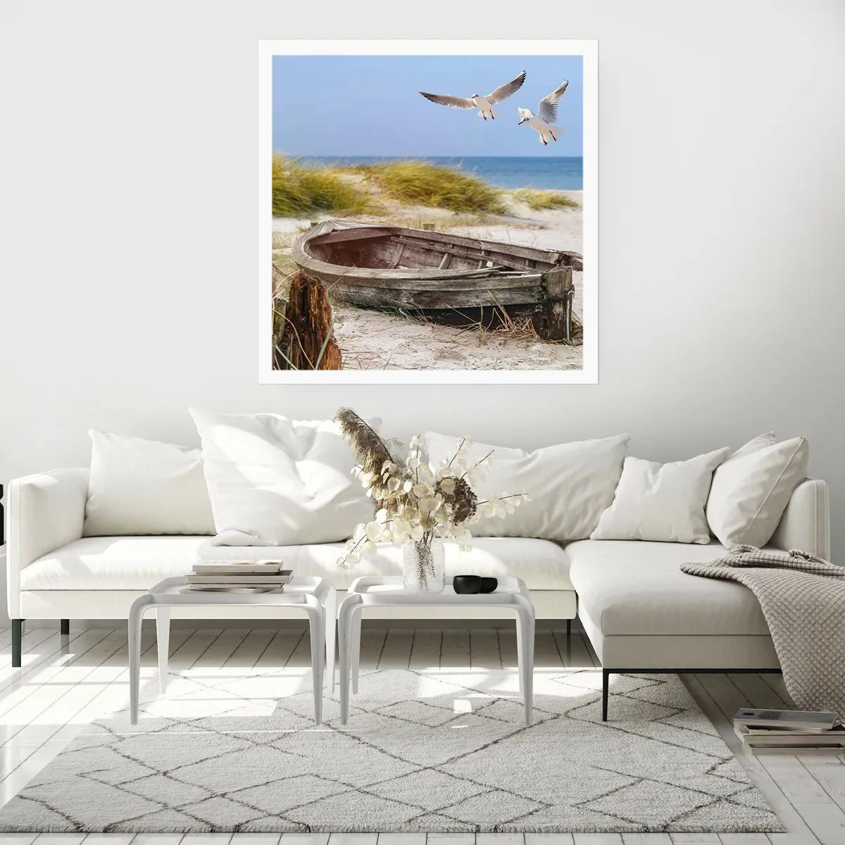 Plakat - Badet i vinden - 60x60 cm