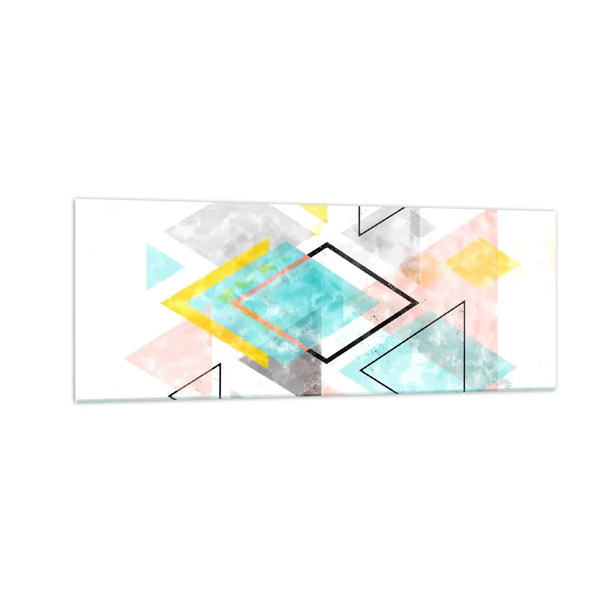 Billede på glas - Geometrisk leg - 140x50 cm