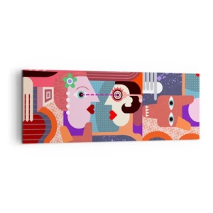 Lærredstryk - Billede på lærred - Øje mod øje - 140x50 cm