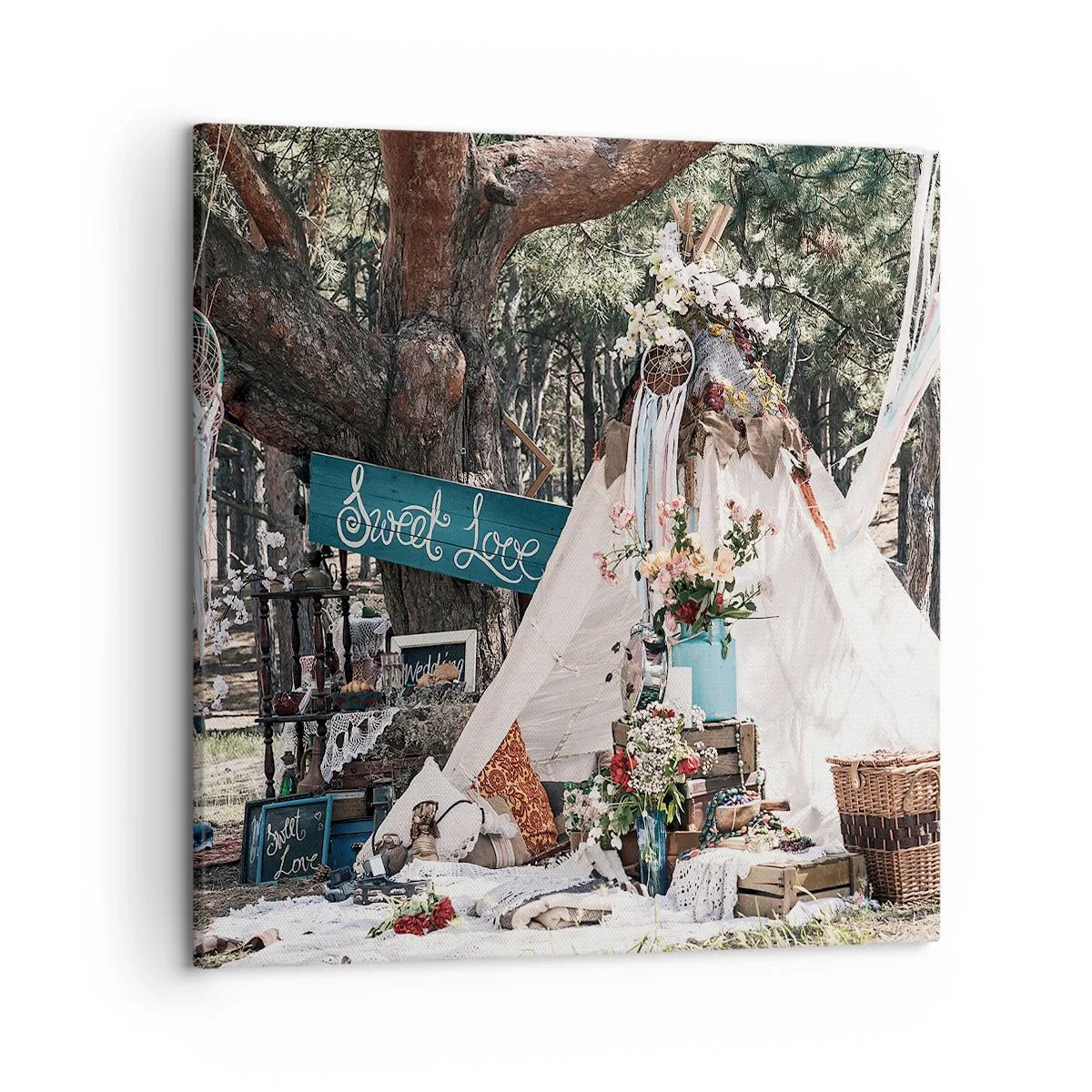 Lærredstryk - Billede på lærred - Make love… - 50x50 cm