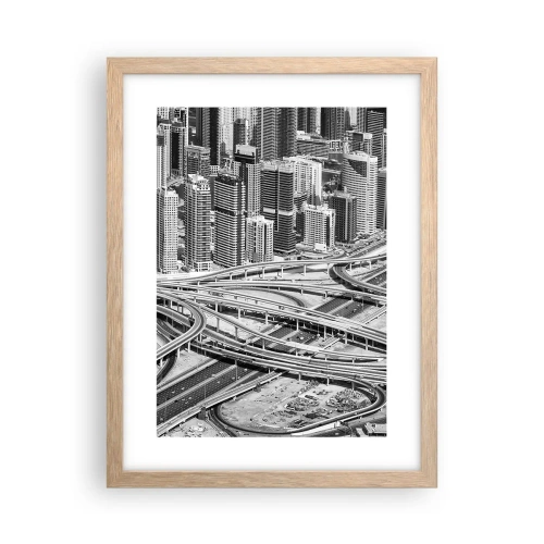 Plakat i ramme af lyst egetræ - Dubai - den umulige by - 30x40 cm