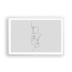 Plakat i hvid ramme - Gløderne af glubende begær - 91x61 cm