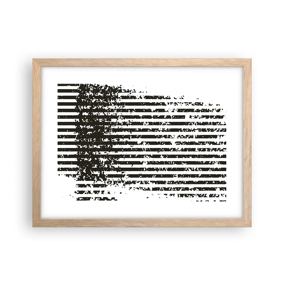 Plakat i ramme af lyst egetræ - Rytme og støj - 40x30 cm