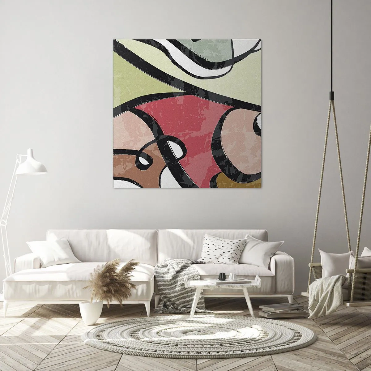 Lærredstryk - Billede på lærred - Pirouetter blandt farver - 40x40 cm