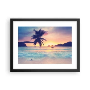 Plakat i sort ramme - En aften i bugten - 40x30 cm