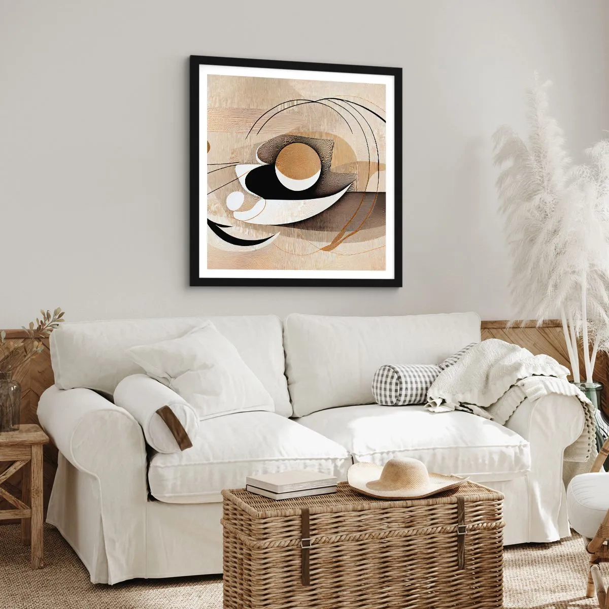 Plakat i sort ramme - Komposition: essensen af ting - 40x40 cm