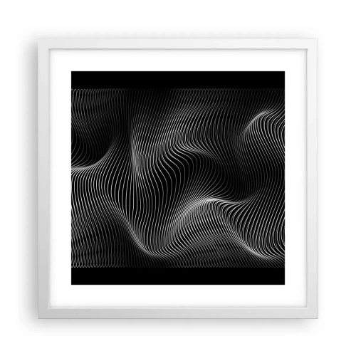 Plakat i hvid ramme - Lysets dans i rummet - 40x40 cm
