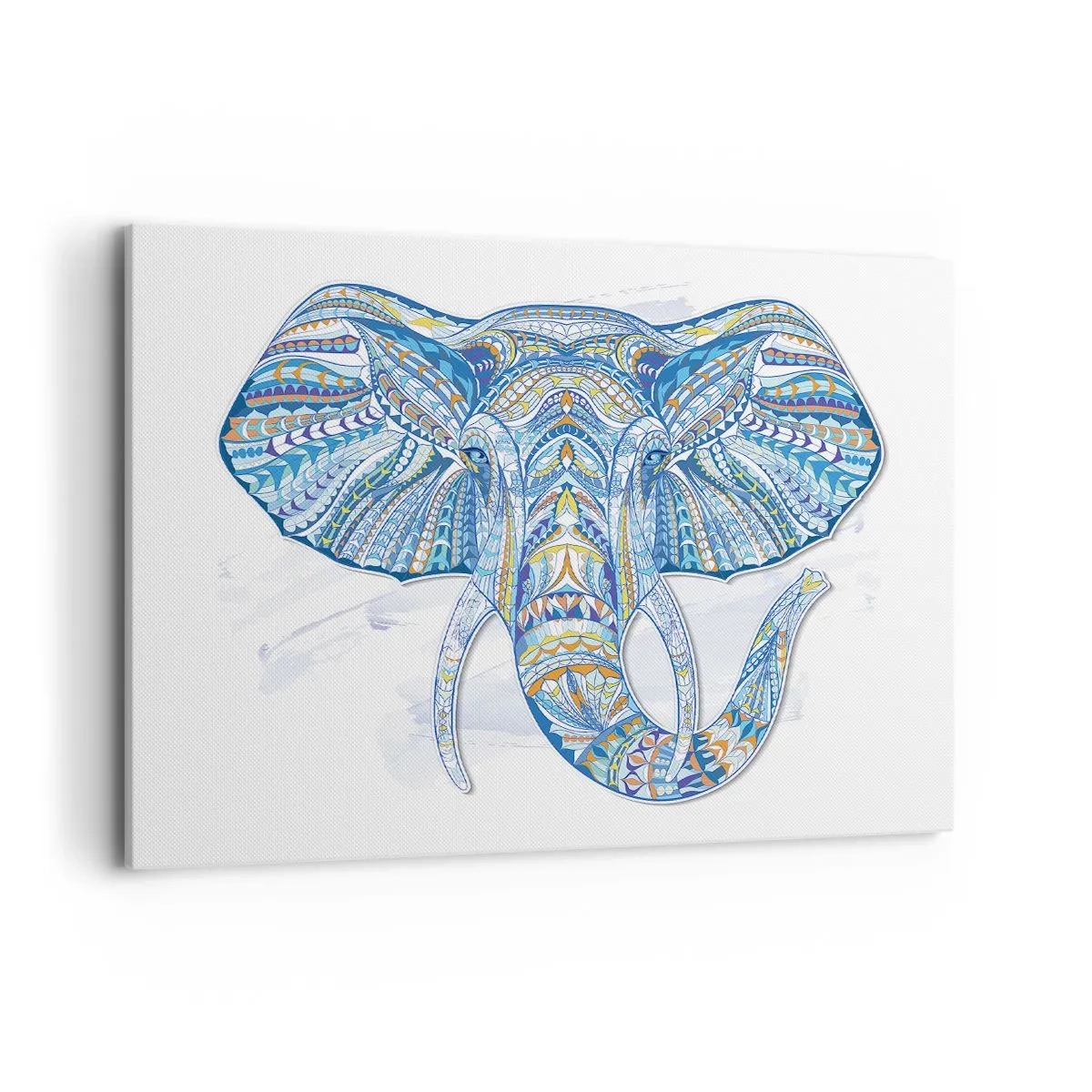 Lærredstryk - Billede på lærred - Indlagt med guld og blå - 100x70 cm