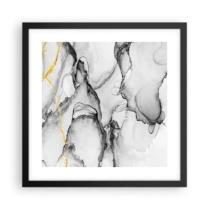 Plakat i sort ramme - Sammensætning med guldmotiv - 40x40 cm