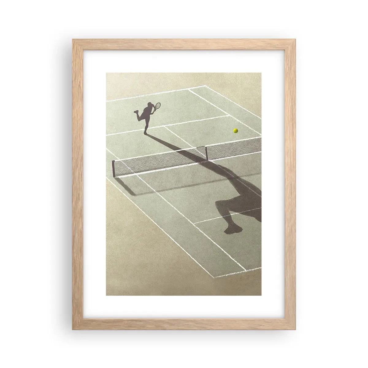 Plakat i ramme af lyst egetræ - Overvind dig selv - 30x40 cm