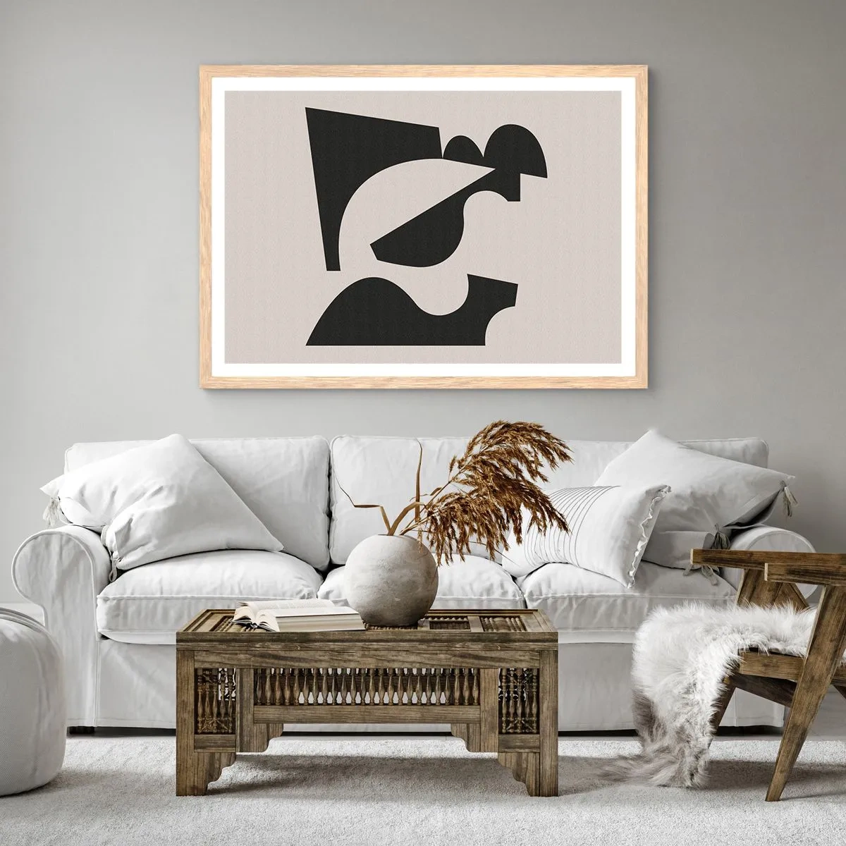 Plakat i ramme af lyst egetræ - Sammensæt din egen - 40x30 cm