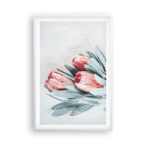 Plakat i hvid ramme - Skammer sig over deres egen skønhed - 61x91 cm