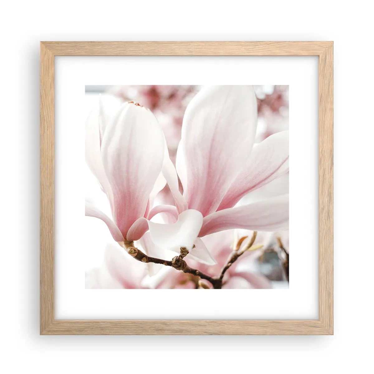 Plakat i ramme af lyst egetræ - Ømhedens umådelighed - 30x30 cm
