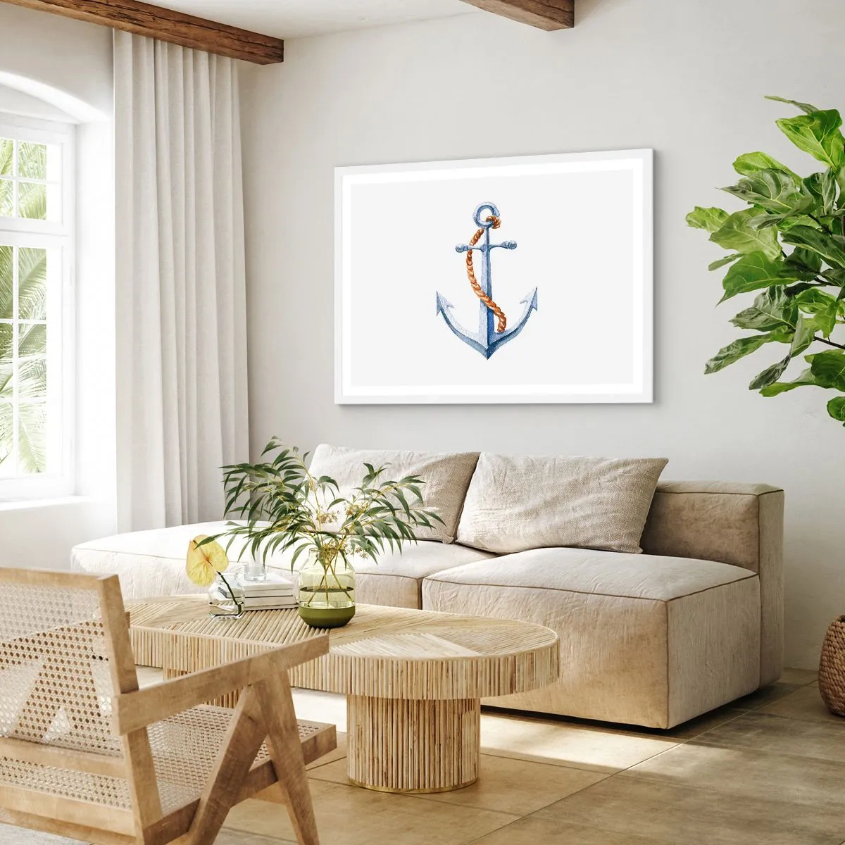 Plakat i hvid ramme - Ahoj eventyr! - 50x40 cm