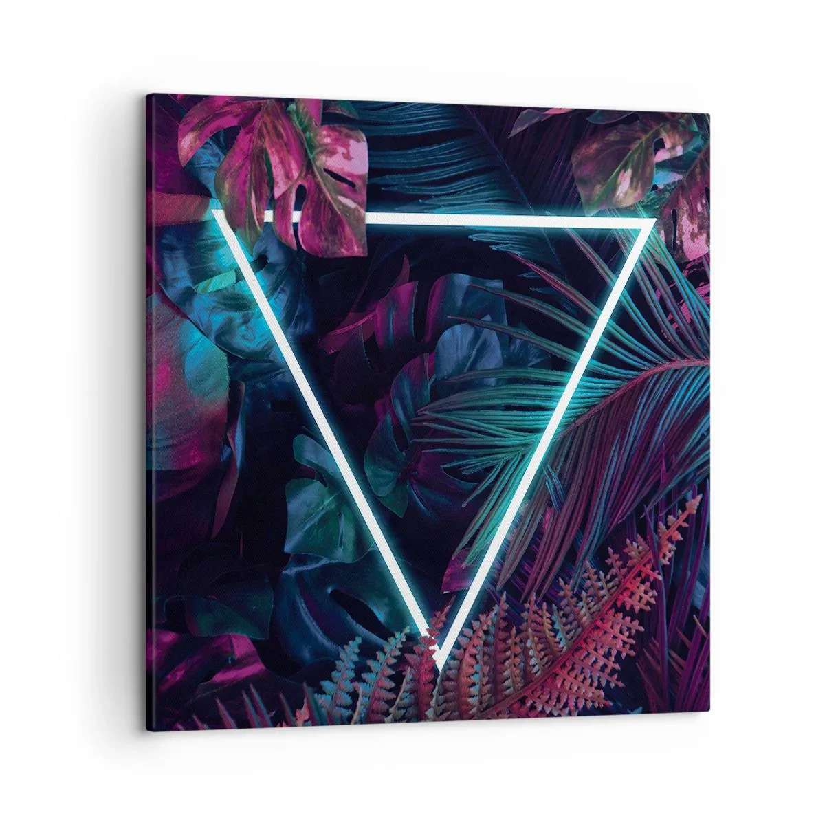 Lærredstryk - Billede på lærred - Have i disco-stil - 50x50 cm