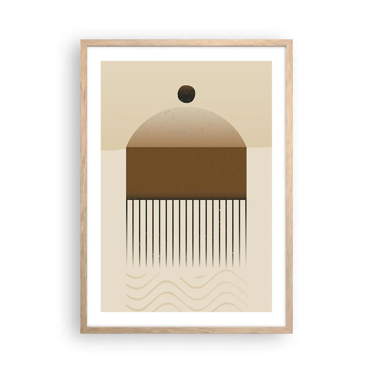Plakat i ramme af lyst egetræ - Forskellige stater - 50x70 cm