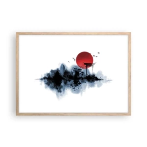 Plakat i ramme af lyst egetræ - Et japansk synspunkt - 70x50 cm
