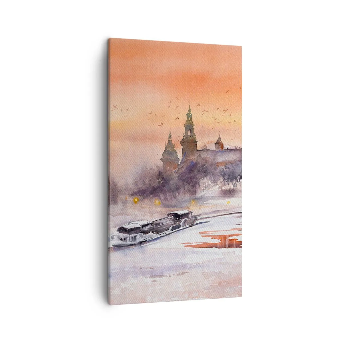 Lærredstryk - Billede på lærred - Kongelig solnedgang - 45x80 cm