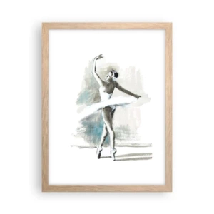 Plakat i ramme af lyst egetræ - Fortryllet til en svane - 30x40 cm