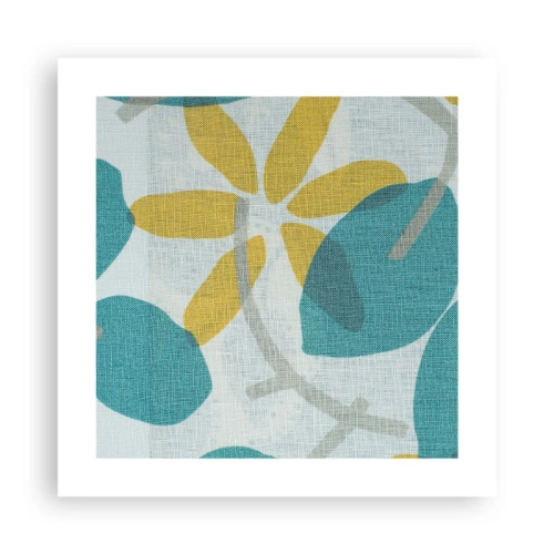 Plakat - Blandt azurblå blade - 40x40 cm