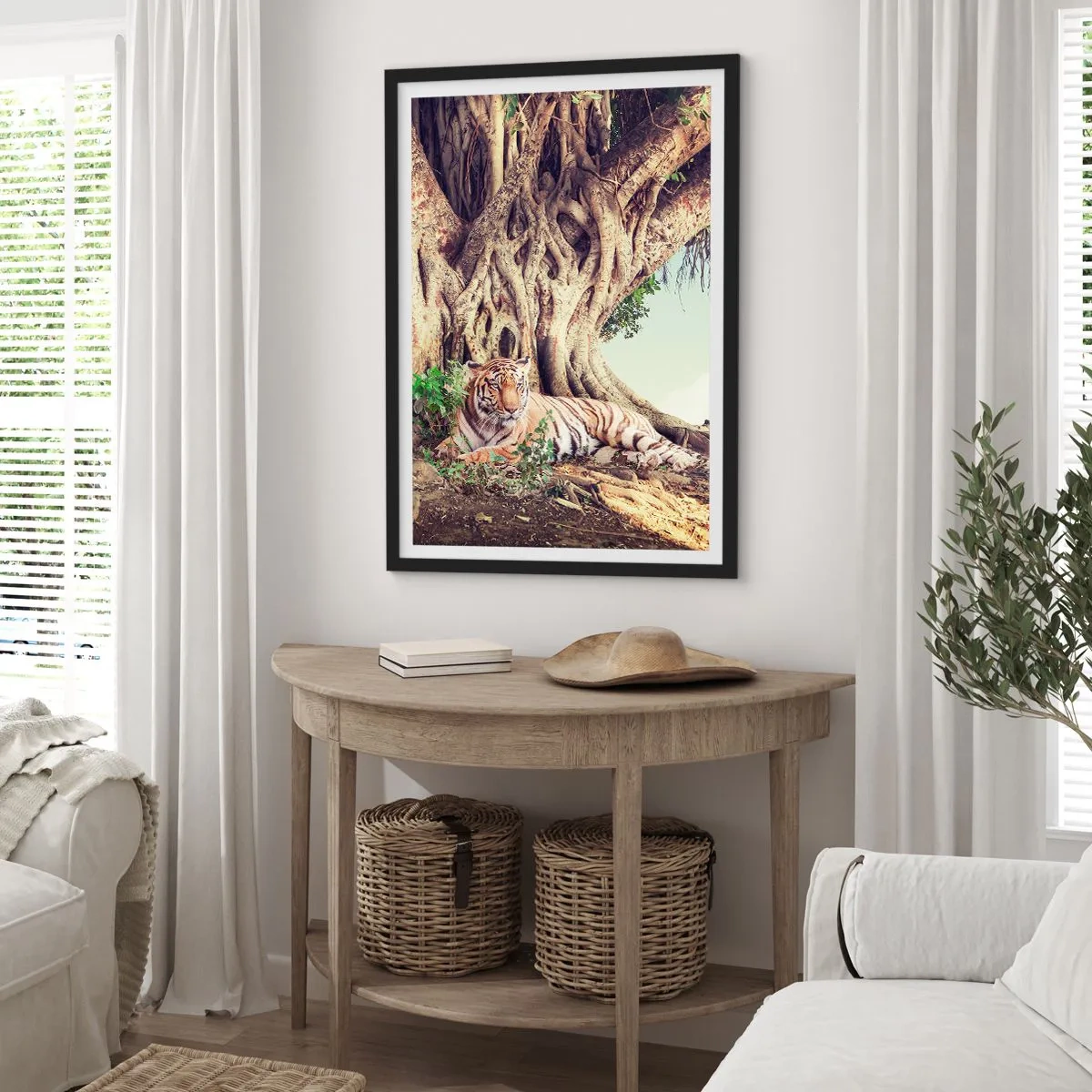 Plakat i sort ramme - Udsigt fra Første Mosebog - 61x91 cm