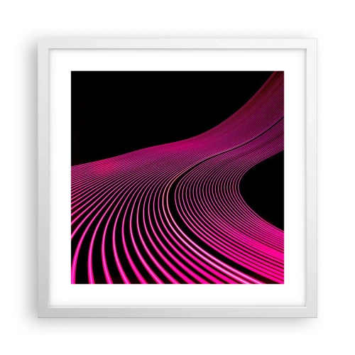 Plakat i hvid ramme - En allé af lys - 40x40 cm