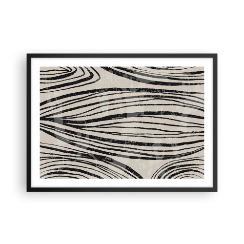 Plakat i sort ramme - Et spild af linjer - 70x50 cm