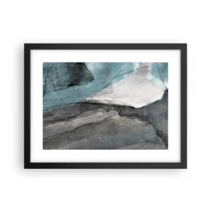 Plakat i sort ramme - Abstraktion: klipper og is - 40x30 cm