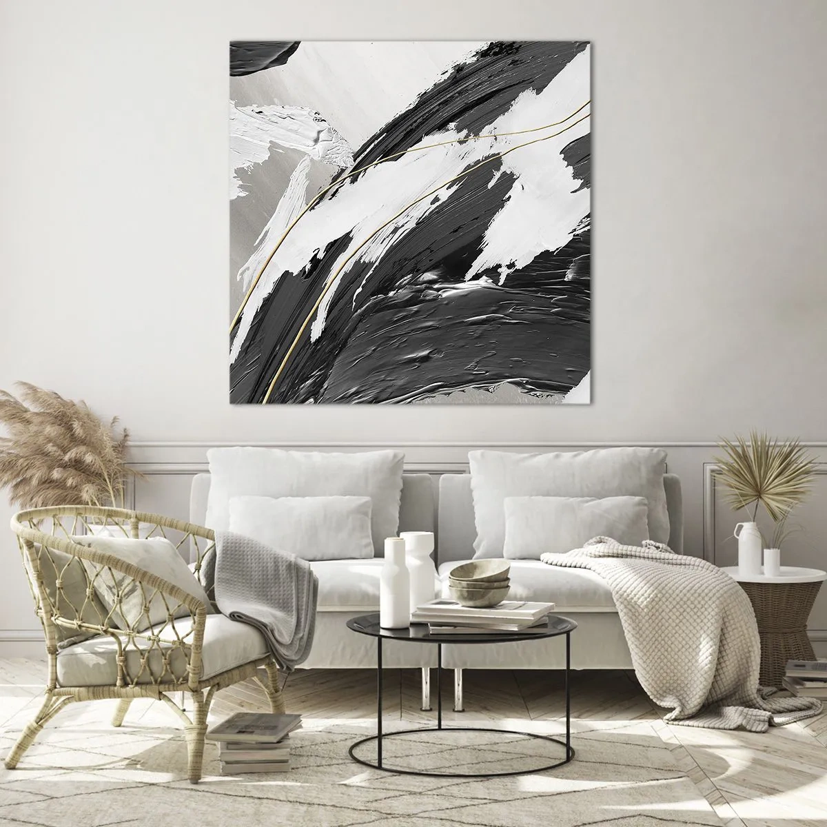 Billede på glas - Abstraktion med flair - 60x60 cm
