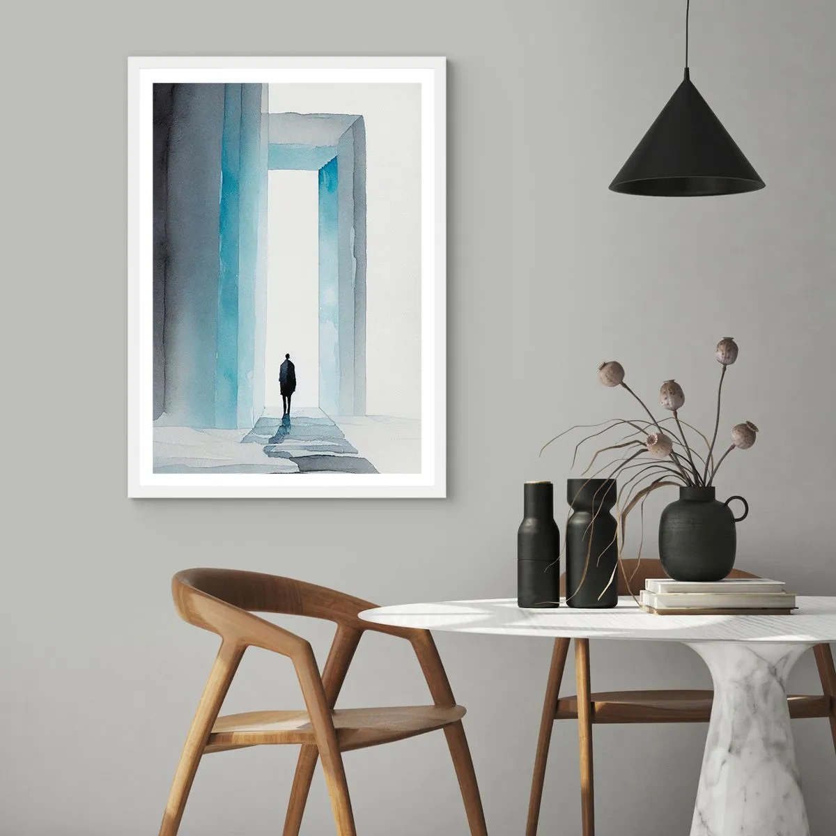 Plakat i hvid ramme - Lev uden grænser - 40x50 cm